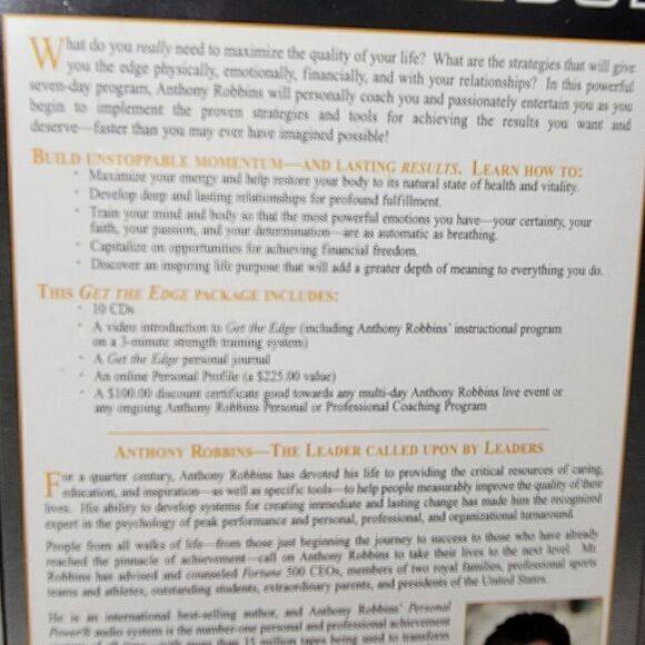 Anthony Robbins Get The Edge 10 CD Set 2000 Series New Sealed - Picture 7 of 8